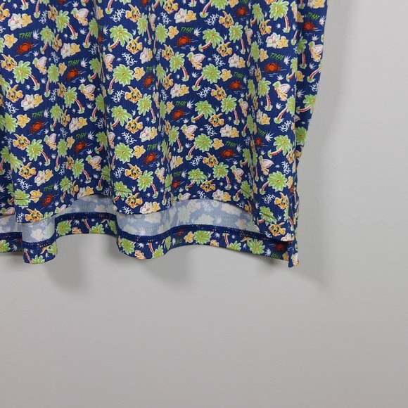 1764 Golf Shirt Men X-Large Blue Performance Stretch Crab Fish Palm Tree Polo - Picture 5 of 9